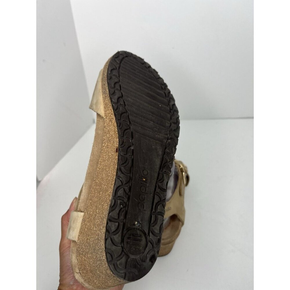Papillio Birkenstock Soley Wedge Sandals EU 39 US 8 8.5 Sandcastle Nubuck - Picture 7 of 8